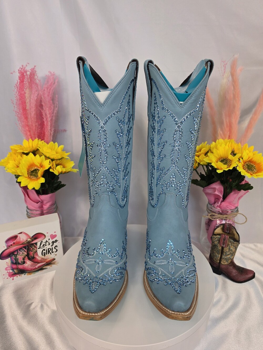 LANE Lexington Cowgirl Boots W/ SWAROVSKI Crystals 9.5 - Picture 3 of 11